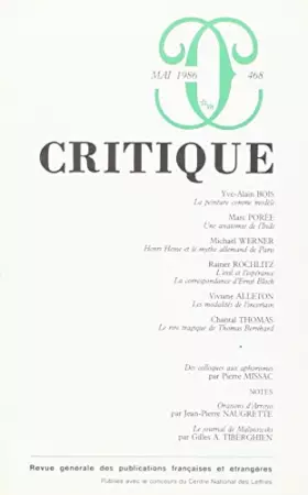 Couverture du produit · Revue Critique