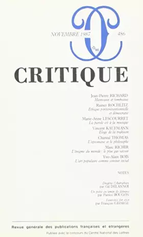 Couverture du produit · Revue Critique