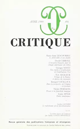 Couverture du produit · Revue Critique