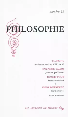 Couverture du produit · Philosophie, numéro 18