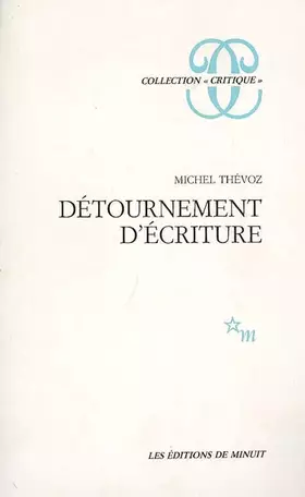 Couverture du produit · Détournement d'écriture