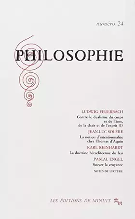 Couverture du produit · Philosophie, numéro 24