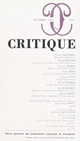 Couverture du produit · Revue Critique