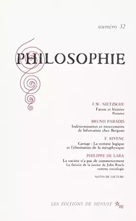 Couverture du produit · Philosophie, numéro 32