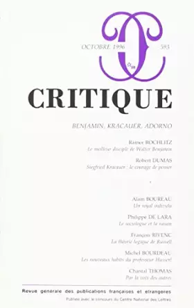 Couverture du produit · Revue Critique, numéro 593