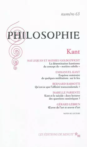 Couverture du produit · Philosophie 63. Kant