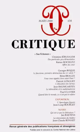 Couverture du produit · Critique, numéro 634