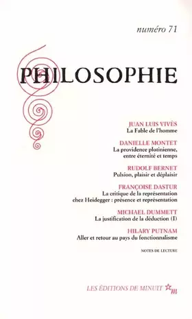 Couverture du produit · Philosophie, numéro 71