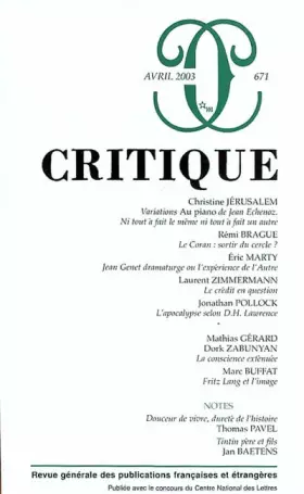 Couverture du produit · Critique, numéro 671
