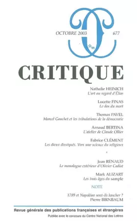 Couverture du produit · Critique, numéro 677