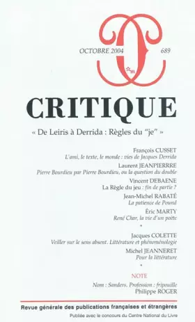 Couverture du produit · Revue critique 689