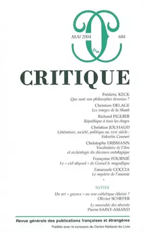 Couverture du produit · Critique, numéro 684