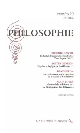 Couverture du produit · Philosophie 90