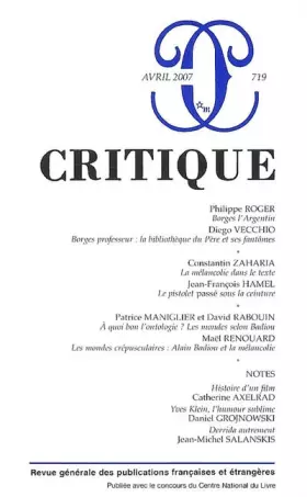 Couverture du produit · Revue critique 719