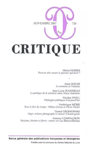 Couverture du produit · Revue critique 726