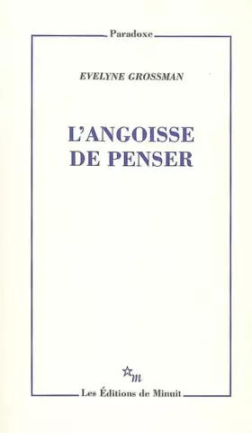 Couverture du produit · L'angoisse de penser