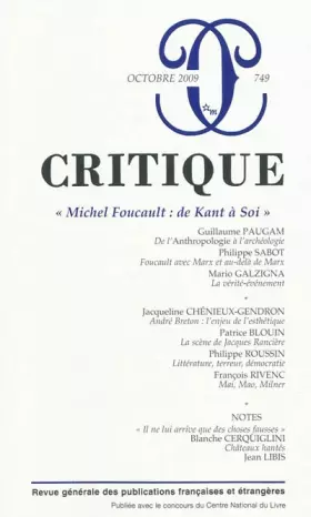 Couverture du produit · Critique, N° 749 :
