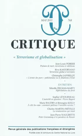 Couverture du produit · Critique, N° 768, Mai 2011 : Terrorisme et globalisation