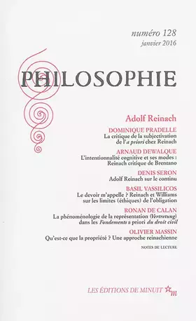 Couverture du produit · Philosophie 128 Adolf Reinach