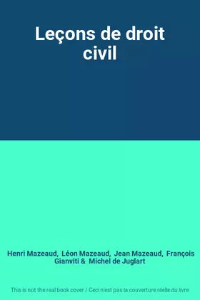 Couverture du produit · Leçons de droit civil