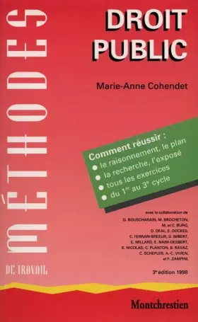 Couverture du produit · Méthodes de travail en droit public, 3e édition