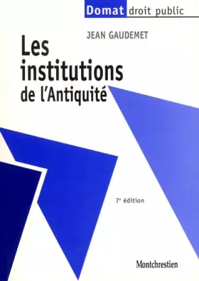 Couverture du produit · Les institutions de l'antiquité