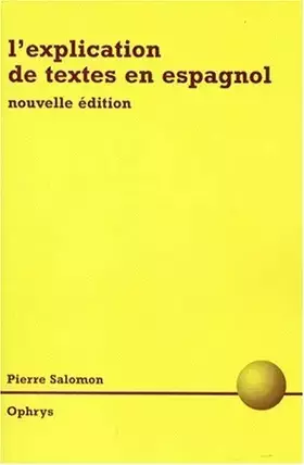 Couverture du produit · L'explication de textes en espagnol