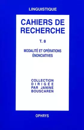 Couverture du produit · Modalité et opérations énonciatives