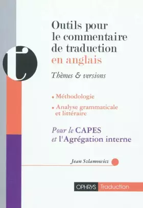 Couverture du produit · Outils pour le commentaire de traduction en anglais