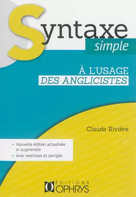 Couverture du produit · Syntaxe simple a l'usage des anglicistes