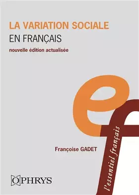 Couverture du produit · La variation sociale en français