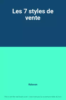 Couverture du produit · Les 7 styles de vente