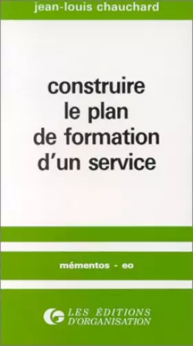 Couverture du produit · Construire le plan de formation d'un service