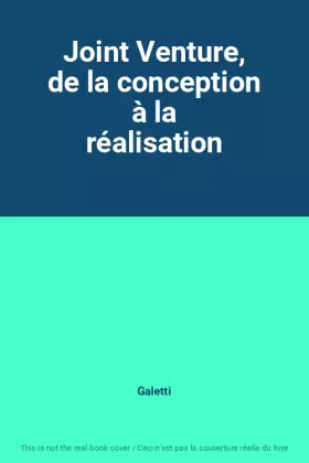 Couverture du produit · Joint Venture, de la conception à la réalisation