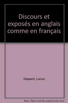 Couverture du produit · DISCOURS ET EXPOSES EN ANGLAIS/FRANCAIS