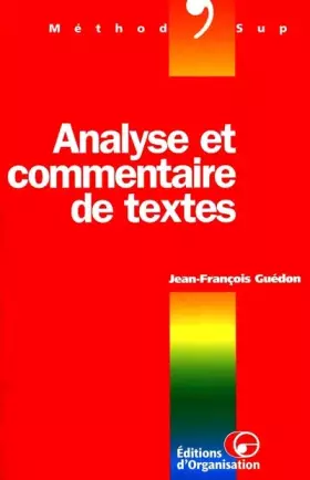 Couverture du produit · Analyse et commentaire de textes