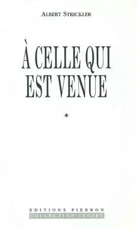 Couverture du produit · A celle qui est venue