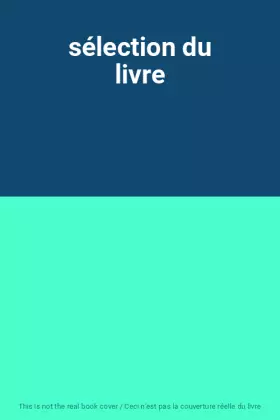 Couverture du produit · sélection du livre