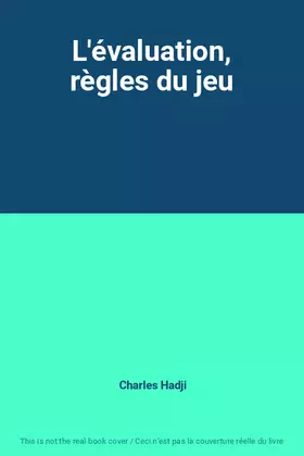 Couverture du produit · L'évaluation, règles du jeu