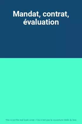 Couverture du produit · Mandat, contrat, évaluation