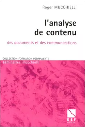 Couverture du produit · L'analyse de contenu : Des documents et des communications