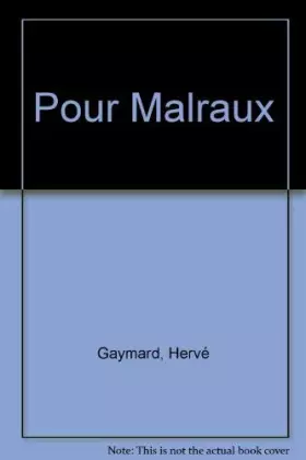 Couverture du produit · Pour André Malraux