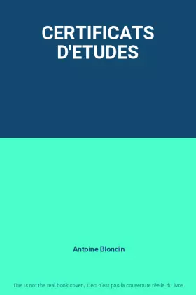 Couverture du produit · CERTIFICATS D'ETUDES