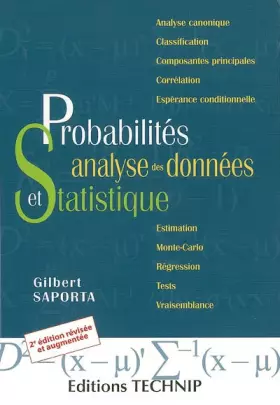 Couverture du produit · Probabilités, analyses des données et statistiques