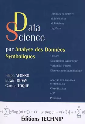 Couverture du produit · Data Science par Analyse des Données Symboliques