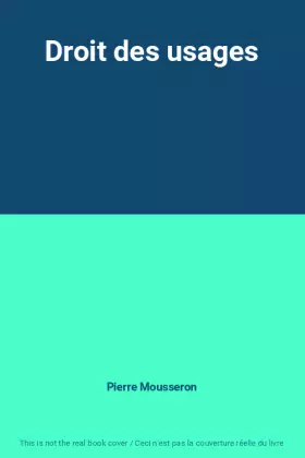 Couverture du produit · Droit des usages