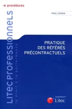Couverture du produit · Pratique des référés précontractuels