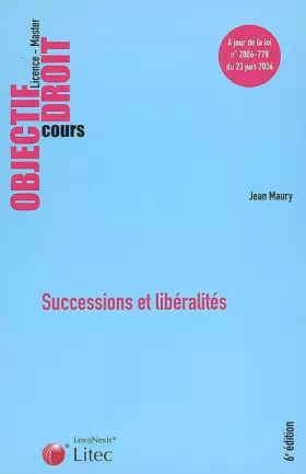 Couverture du produit · Successions et libéralités (ancienne édition)
