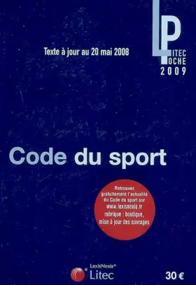 Couverture du produit · Code du sport: Texte à jour au 20 mai 2008