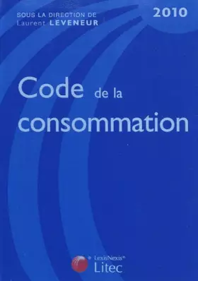 Couverture du produit · Code de la consommation 2010